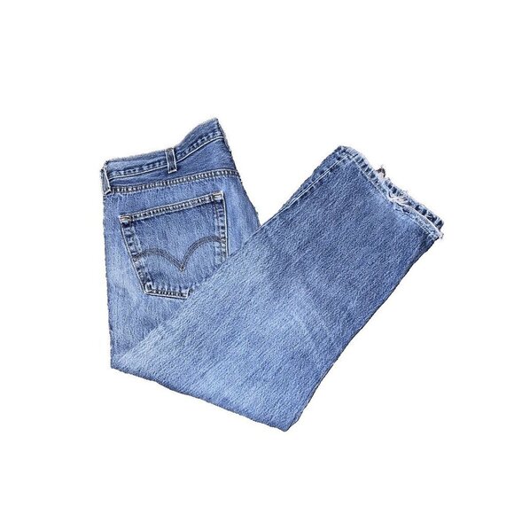 LEVIS 501 Button Fly Jeans Distressed L5155 S37303 STRAIGHT CUT W40 L27 - Picture 1 of 12
